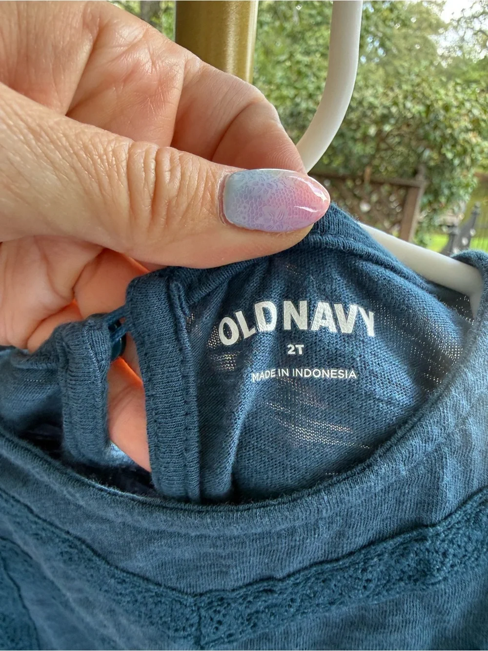 Old Navy Navy Blue Long-Sleeve Peplum Top for Girls 2T